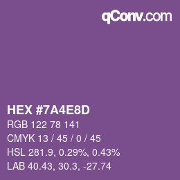 Farbcode: HEX #7A4E8D | qconv.com