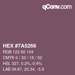 Color code: HEX #7A5268 | qconv.com