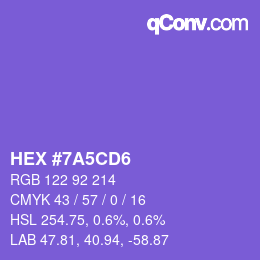 Color code: HEX #7A5CD6 | qconv.com