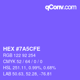 Color code: HEX #7A5CFE | qconv.com