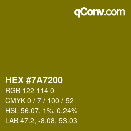 カラーコード: HEX #7A7200 | qconv.com