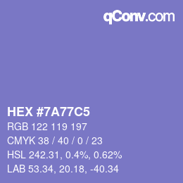颜色代码: HEX #7A77C5 | qconv.com