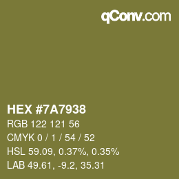 Color code: HEX #7A7938 | qconv.com