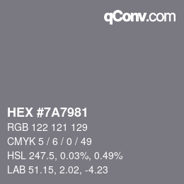 Color code: HEX #7A7981 | qconv.com