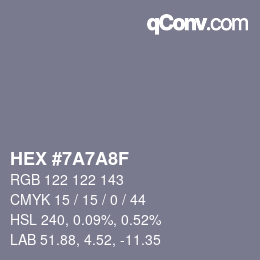颜色代码: HEX #7A7A8F | qconv.com