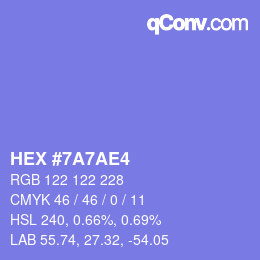 カラーコード: HEX #7A7AE4 | qconv.com