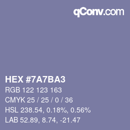 颜色代码: HEX #7A7BA3 | qconv.com