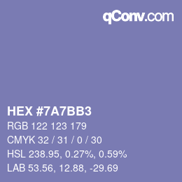 颜色代码: HEX #7A7BB3 | qconv.com