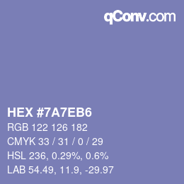 カラーコード: HEX #7A7EB6 | qconv.com