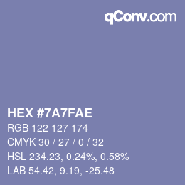 颜色代码: HEX #7A7FAE | qconv.com