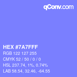 Color code: HEX #7A7FFF | qconv.com