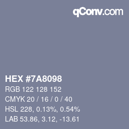 Color code: HEX #7A8098 | qconv.com