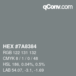 Color code: HEX #7A8384 | qconv.com