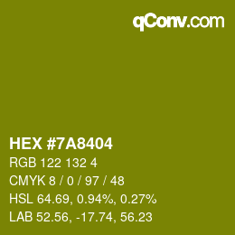 Color code: HEX #7A8404 | qconv.com