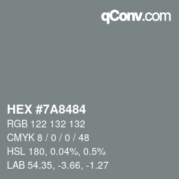 Color code: HEX #7A8484 | qconv.com