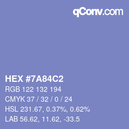 Color code: HEX #7A84C2 | qconv.com