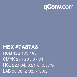 颜色代码: HEX #7A87A8 | qconv.com