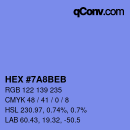 颜色代码: HEX #7A8BEB | qconv.com