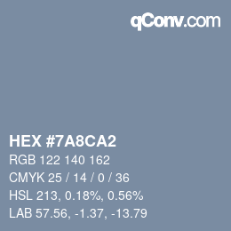 颜色代码: HEX #7A8CA2 | qconv.com