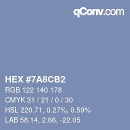 Color code: HEX #7A8CB2 | qconv.com