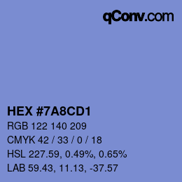カラーコード: HEX #7A8CD1 | qconv.com