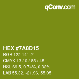 カラーコード: HEX #7A8D15 | qconv.com