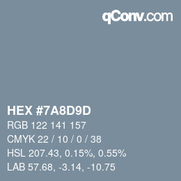カラーコード: HEX #7A8D9D | qconv.com
