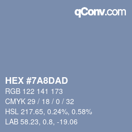 颜色代码: HEX #7A8DAD | qconv.com
