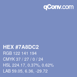 カラーコード: HEX #7A8DC2 | qconv.com