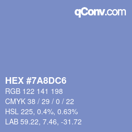 カラーコード: HEX #7A8DC6 | qconv.com