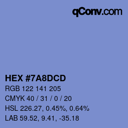 颜色代码: HEX #7A8DCD | qconv.com