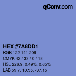 颜色代码: HEX #7A8DD1 | qconv.com