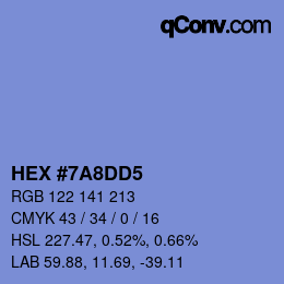 カラーコード: HEX #7A8DD5 | qconv.com