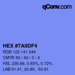 カラーコード: HEX #7A8DF4 | qconv.com