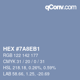 カラーコード: HEX #7A8EB1 | qconv.com