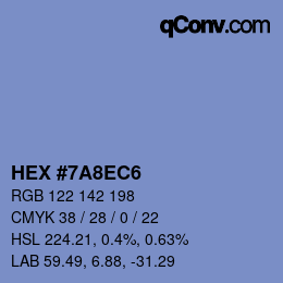Color code: HEX #7A8EC6 | qconv.com