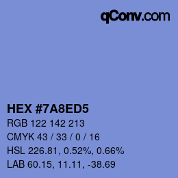 カラーコード: HEX #7A8ED5 | qconv.com