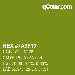 カラーコード: HEX #7A8F19 | qconv.com