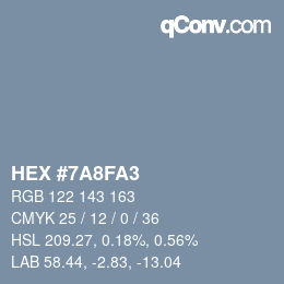 Color code: HEX #7A8FA3 | qconv.com