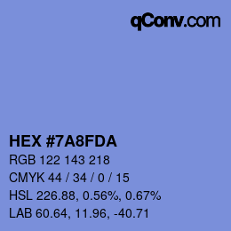 Código de color: HEX #7A8FDA | qconv.com