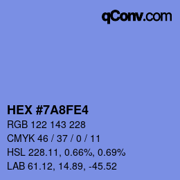 Color code: HEX #7A8FE4 | qconv.com