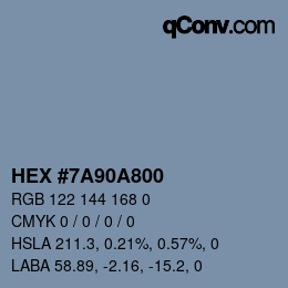 Color code: HEX #7A90A800 | qconv.com
