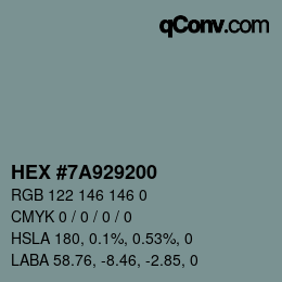 Color code: HEX #7A929200 | qconv.com