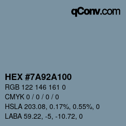 Color code: HEX #7A92A100 | qconv.com