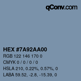 Color code: HEX #7A92AA00 | qconv.com