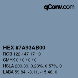 Color code: HEX #7A93AB00 | qconv.com