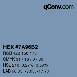 Color code: HEX #7A96B2 | qconv.com