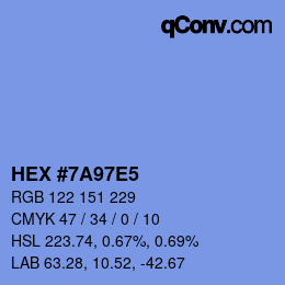 Color code: HEX #7A97E5 | qconv.com