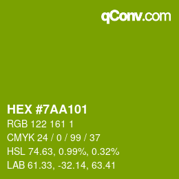 Color code: HEX #7AA101 | qconv.com