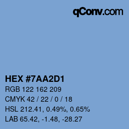 Color code: HEX #7AA2D1 | qconv.com